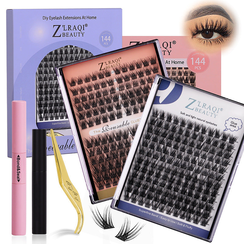 False eyelashes suitdiy eyelashes multi-piece set grafting thick remover liquid segmented eyelashes export segmented style