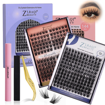 False eyelashes suitdiy eyelashes multi-piece set grafting thick remover liquid segmented eyelashes export segmented style