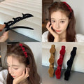 Broken hair storage clip red braided hair clip female princess head flocking fluffy bangs clip side duckbill clip headwear