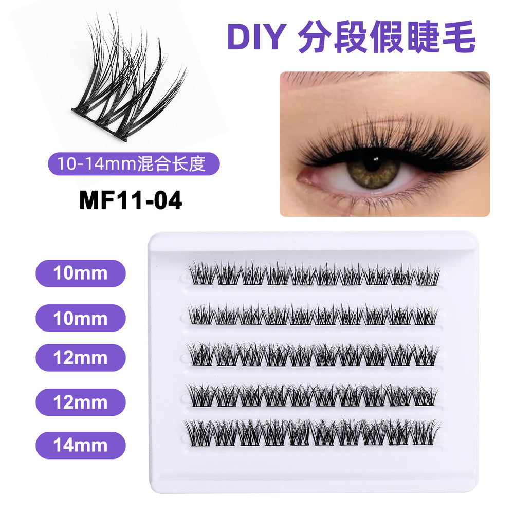 Amazon's hottest fake eyelashes, lightweight segmented 6d baby curved fluffy plush natural thin stem eyelashes