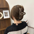 Sense of design geometric lines back of head hair clip large shark clip female frosted easiest for matchelegant hair clip headwear