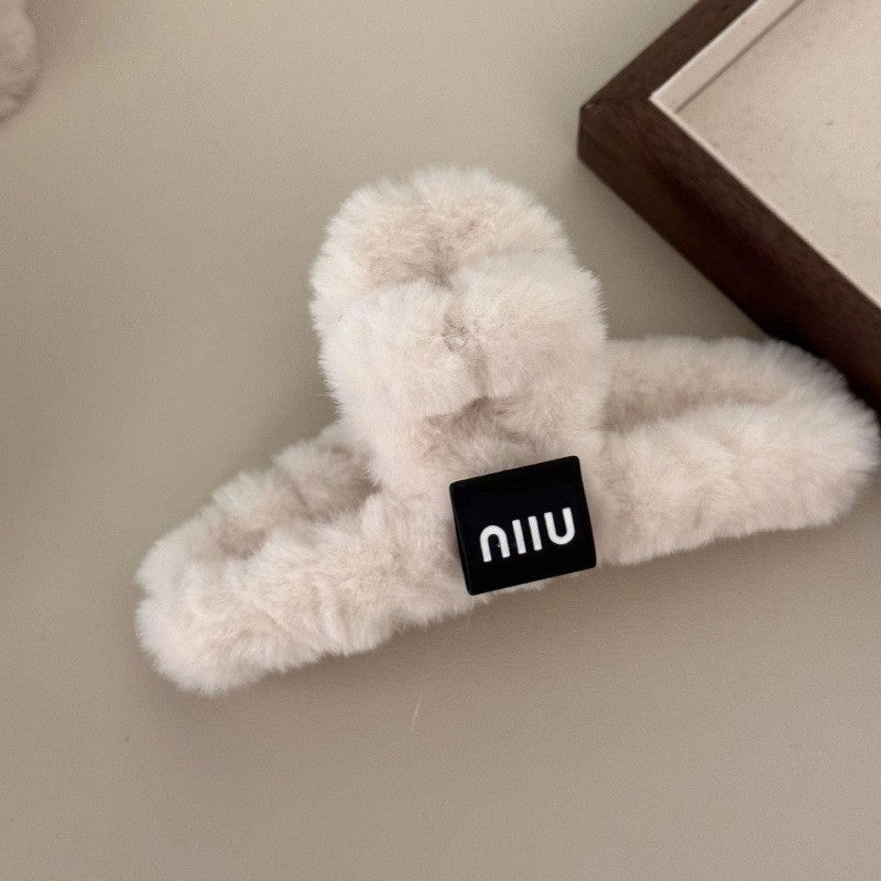 Stuffed gripper female fall and winter large hair clip classy sense ins shark clip hair volume multi-plate hair clip headwear hair accessories