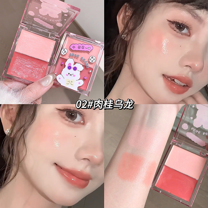 Gege bear water glow blush palette - beginner-friendly, natural nude makeup, enhances complexion, matte rouge