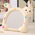 Cute cartoon cat makeup mirror - desktop, foldable, home & dorm room, plastic storage, household glass mirror