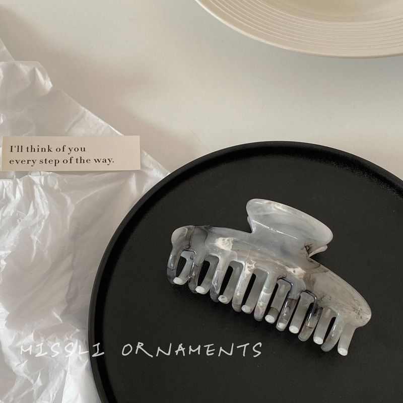 Super fairy ink smudged hair clip casualretro back of the head clip elegant shark clip headwear gray chinese style female