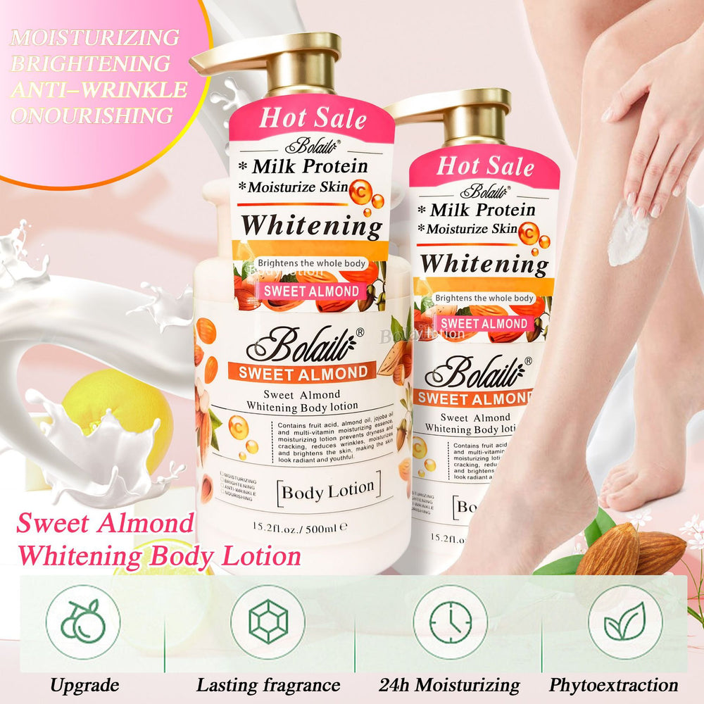 skin brightening body lotion almond vc skin rejuvenation moisturizing lotion 500ml moisturizing firming refreshing foreign trade wholesale