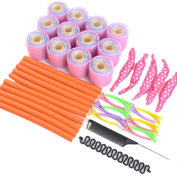 New curling iron set - self-adhesive nylon hair rollers for effortless air bangs and multi-combination styles - perfect for cross-border e-commerce