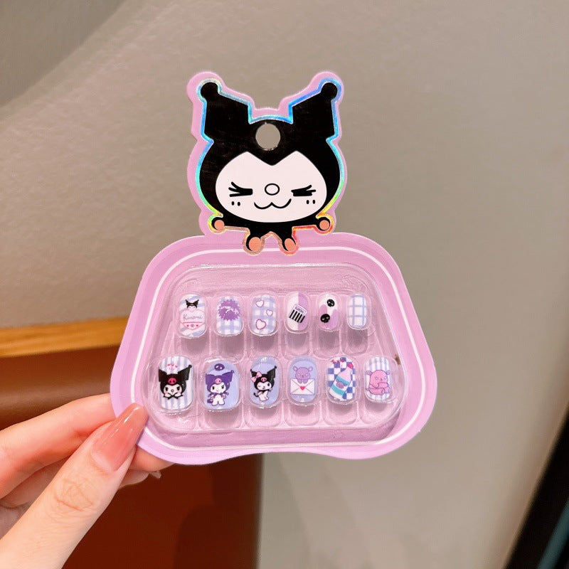 Kids' nail sticker set - cute princess designs, removable hard false nails, nail art for girls, adorable cartoon gifts for women