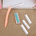 Beauty & makeup tools: betina folding stainless steel eyebrow razor set with 10 blades