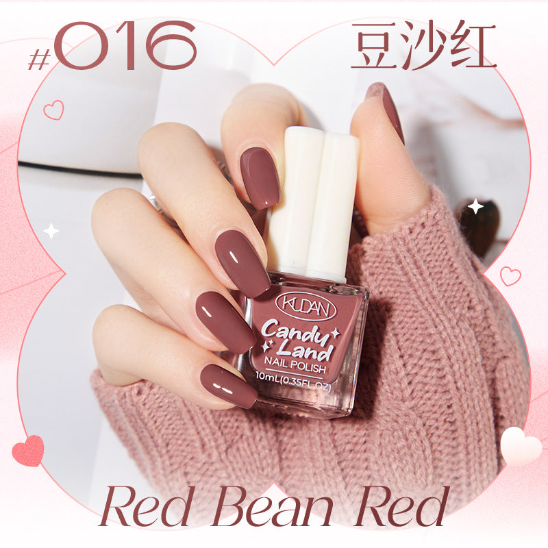 New water-based peel-off nail polish: long-lasting, quick-drying, no-bake, solid color, glitter, nude, and protective base coat - candyland collection