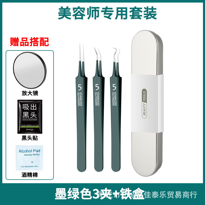 Factory direct stainless steel blackhead remover kit - includes blackhead extractor, pimple popper, and acne treatment tools