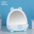 Cute makeup mirror portable mirror led rechargeable makeup mirror with light plastic storage home desktop home mirror