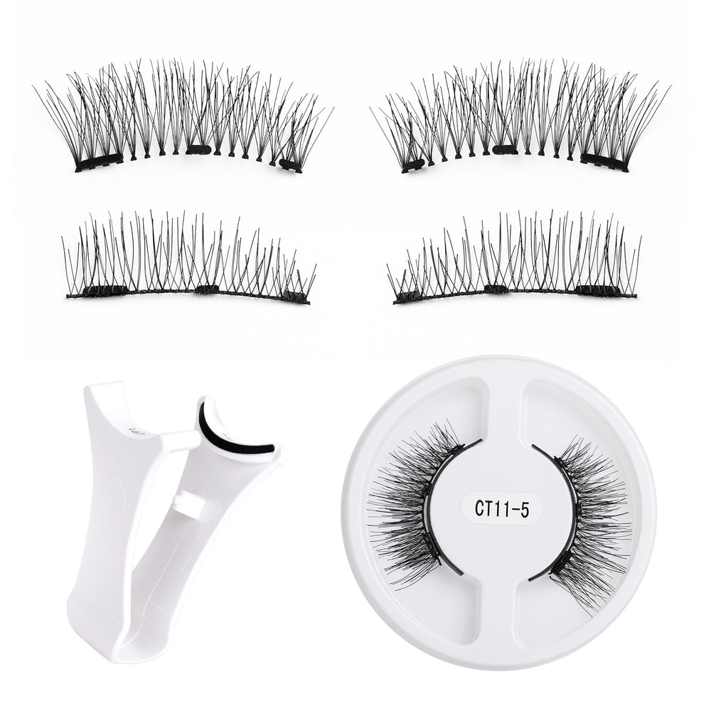 popular magnetic false eyelashes, glue-free, one-piece magnetic suction set, fox eyelashes, flatness magnetic