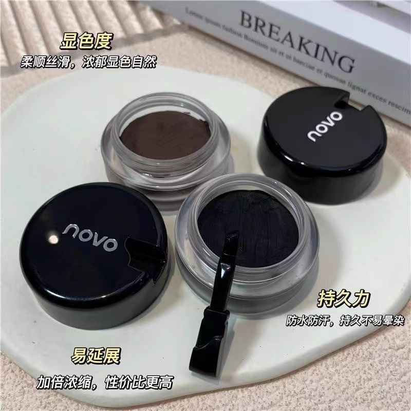 Novo smooth glide eyeliner gel - waterproof, smudge-proof, long-lasting black & brown eyeliner for beginners