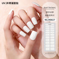 Zhengxiang factory customized korean solid color gel nail stickers uv light therapy semi-cured nail art stickers wholesale amazon