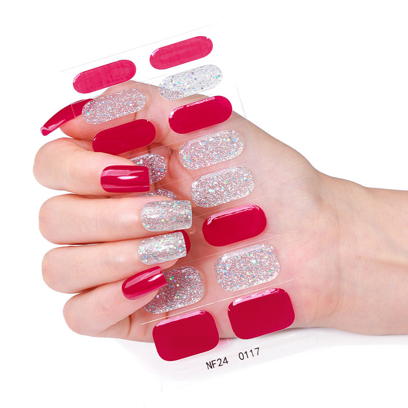 Zhengxiang personalized gel manicure stickers onion powder jumping color nail polish film korean uv photo lamp hardening semi-cured nail stickers