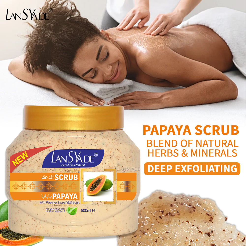 24k gold scrub brightening moisturizing cleansing papaya scrub turmeric exfoliating chicken skin foreign trade 500g
