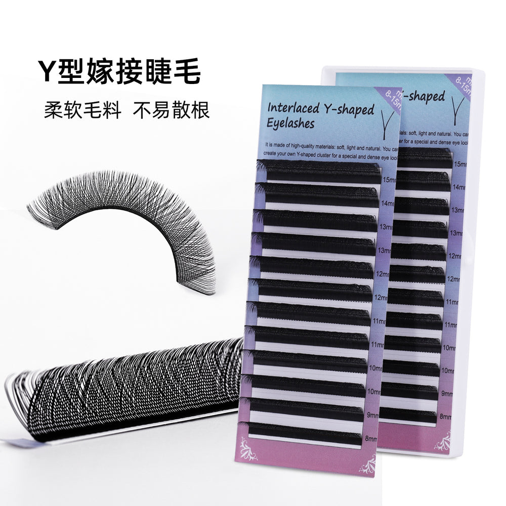 Eyelash implantation yy grafting eyelashes d curl matte black baby curl soft nature artificial eyelashes extension beauty