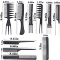 Ten-piece comb set, hairdressing comb, hairdressing supplies, hairdressing tool set, beauty styling comb, hair dyeing comb, cross-border hot sale