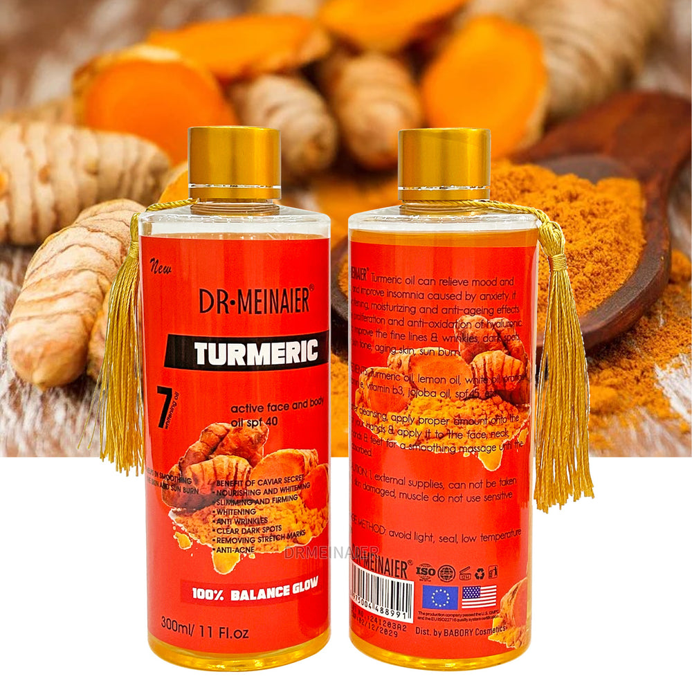 organic turmeric & vitamin c massage oil 300ml - facial & body spa moisturizing massage oil - wholesale for export