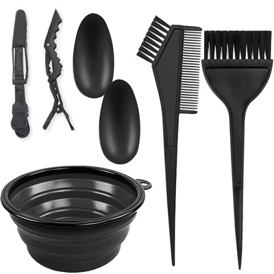 Manufacturer wholesale hair dyeing tools 6-piece set hair dyeing bowl baking oil comb comb brush hairdressing supplies dyeing and perming