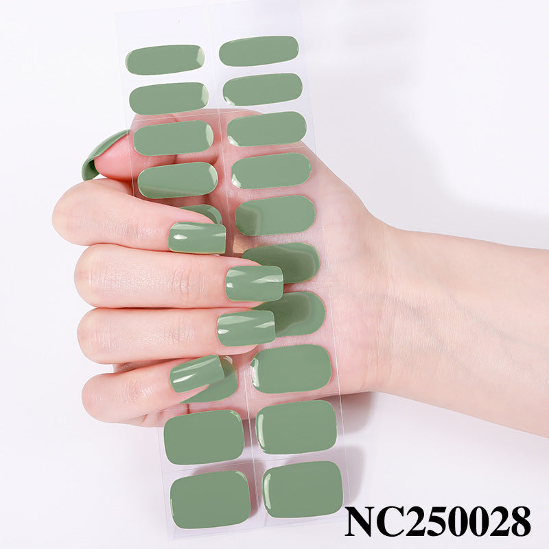 Zhengxiang custom gel nail stickers - waterproof, cross-border, european & american style, solid color nail art stickers, uv light curing, semi-cured nail stickers