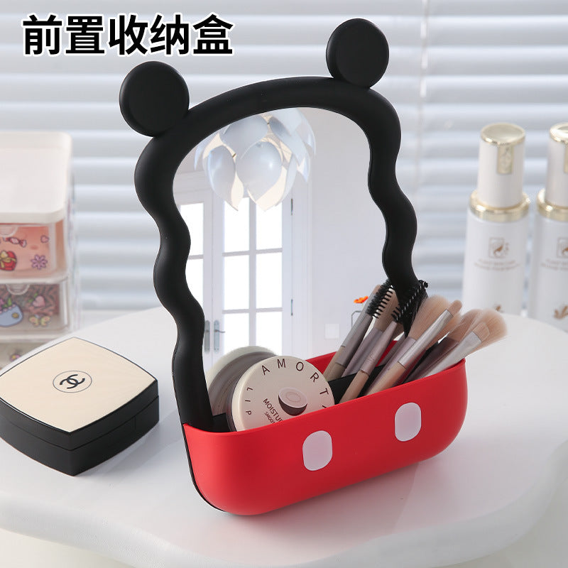 Mickey mouse makeup mirror - desktop, freestanding, plastic, student dorm storage, office & home use, high-definition home mirror