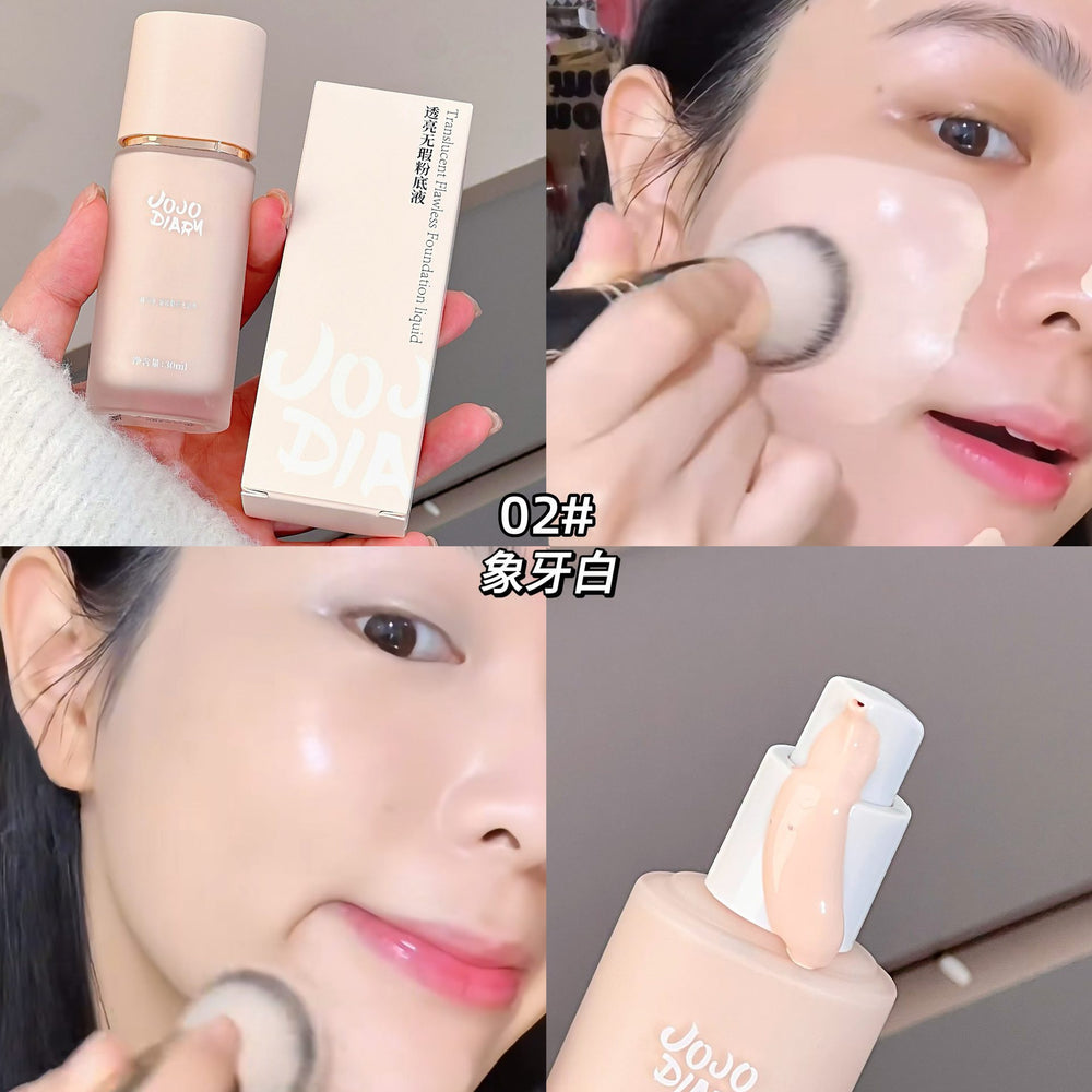 Jojo diary translucent flawless liquid foundation cream skin long-lasting oil control concealer waterproof anti-sweat no makeup