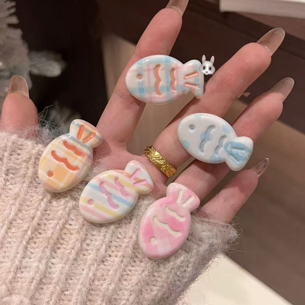 [6-piece set] girly sweet taiyaki small hair clip sweet cute side bangs hair clip girl cartoon