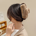 Fall and winterpure color fur gripper stuffed hairpin back of head hair gripper eleganceelegant shark clip cute hairpin headwear