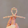 Classy pearl twist hairpin for women summer back of head gripper colorful drip glaze clip large stylish headwear