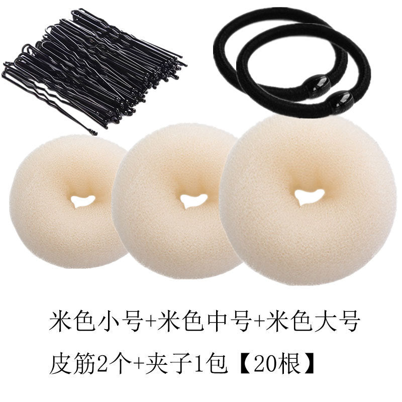 Set of donut hair styling tools - korean style donut bun maker for braided and updo hairstyles