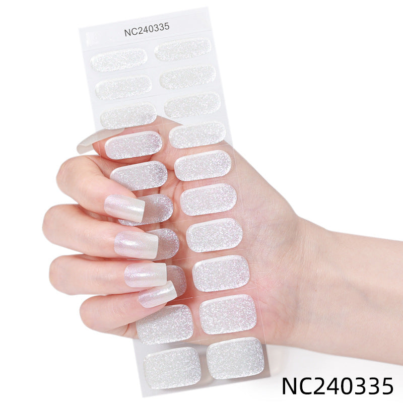 Zhengxiang custom gel nail stickers - icy sheer, cross-border, european & american style, uv curing, semi-cured nail stickers for amazon