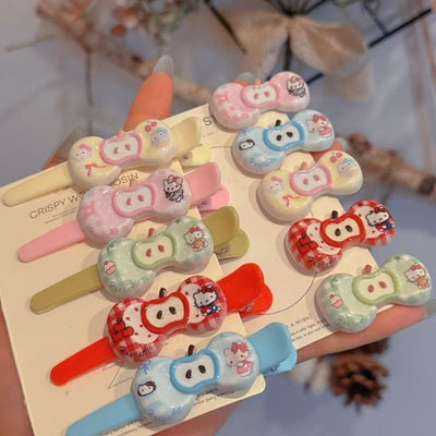Dopamine apple cat bow tie long hair clip japanese style sweet high-value girly alligator clip hair accessory