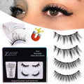 magnetic eyelashes for natural women, 2 pairs of black stem fox eyelashes, magnetic with clip set, european and american hot style