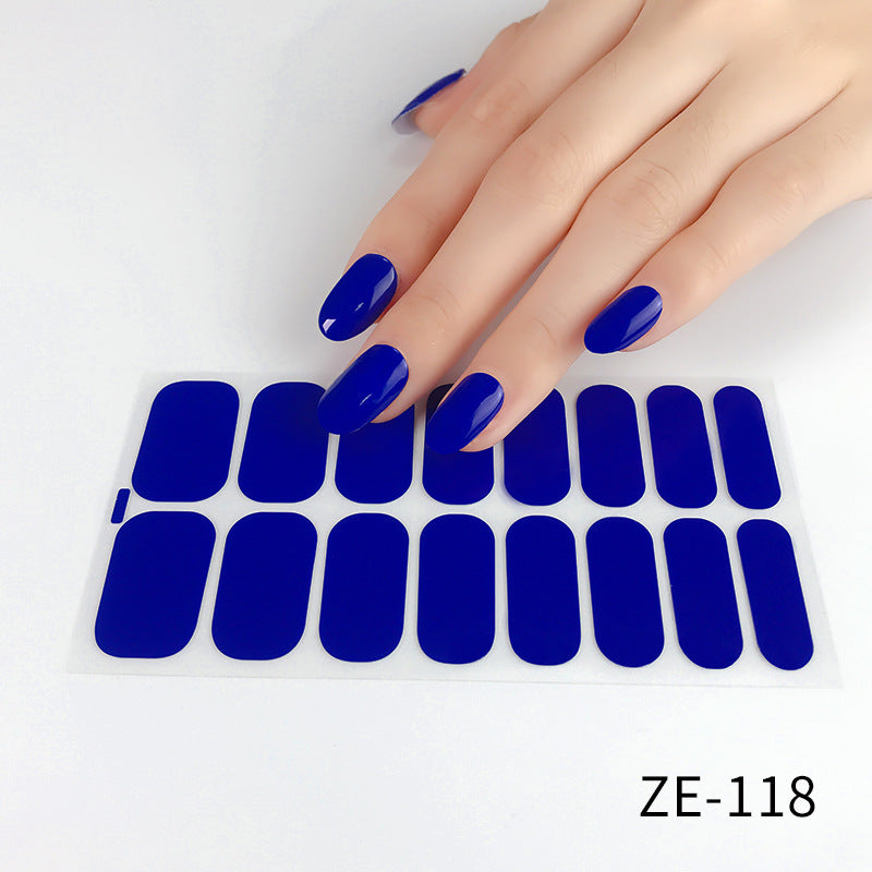 European and american new solid color nail art stickers, full cover nail polish film, designer logo stickers, candy iridescent sweet style