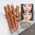 Qxqy stereo double-ended contouring pen to brighten shadows and modify the bridge of the nose, long-lasting and non-removing matte highlighter and contouring in one