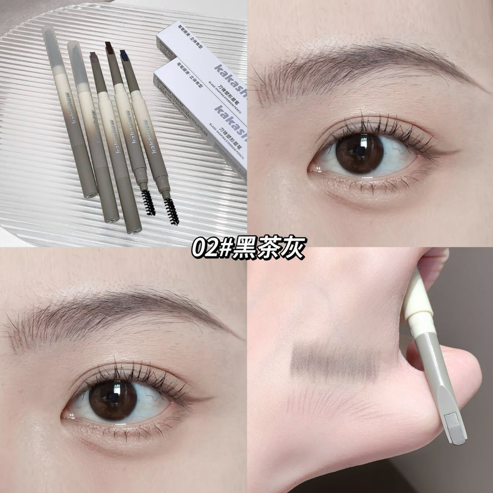 Kakashow blade shaping eyebrow pencil natural roots clear long-lasting waterproof sweat-proof non-removing double-ended eyebrow pencil