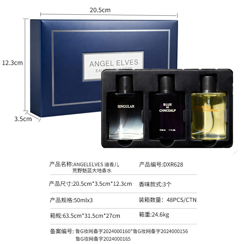 New fragrance set: charming men's cologne, long-lasting eau de toilette, azure wilderness earth woody scent - wholesale
