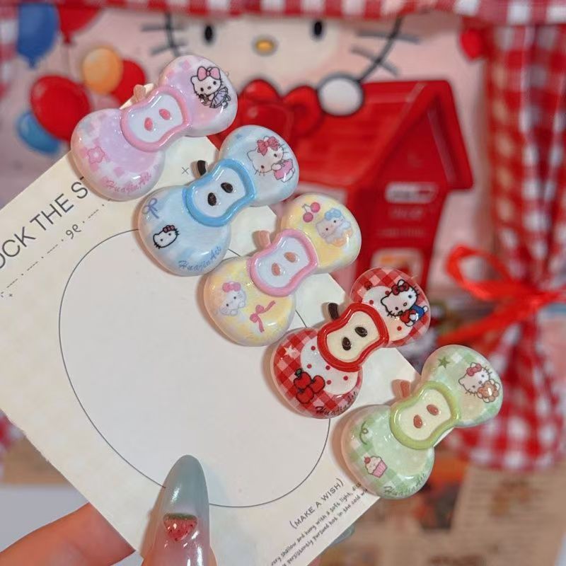 Dopamine apple cat bow tie long hair clip japanese style sweet high-value girly alligator clip hair accessory