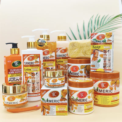foreign trade turmeric skin care series essence liquid facial cream body lotion scrub wholesale foreign trade