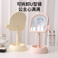 Plastic desktop pearl cosmetic mirror - rotatable square home mirror with storage for dorms and living spaces