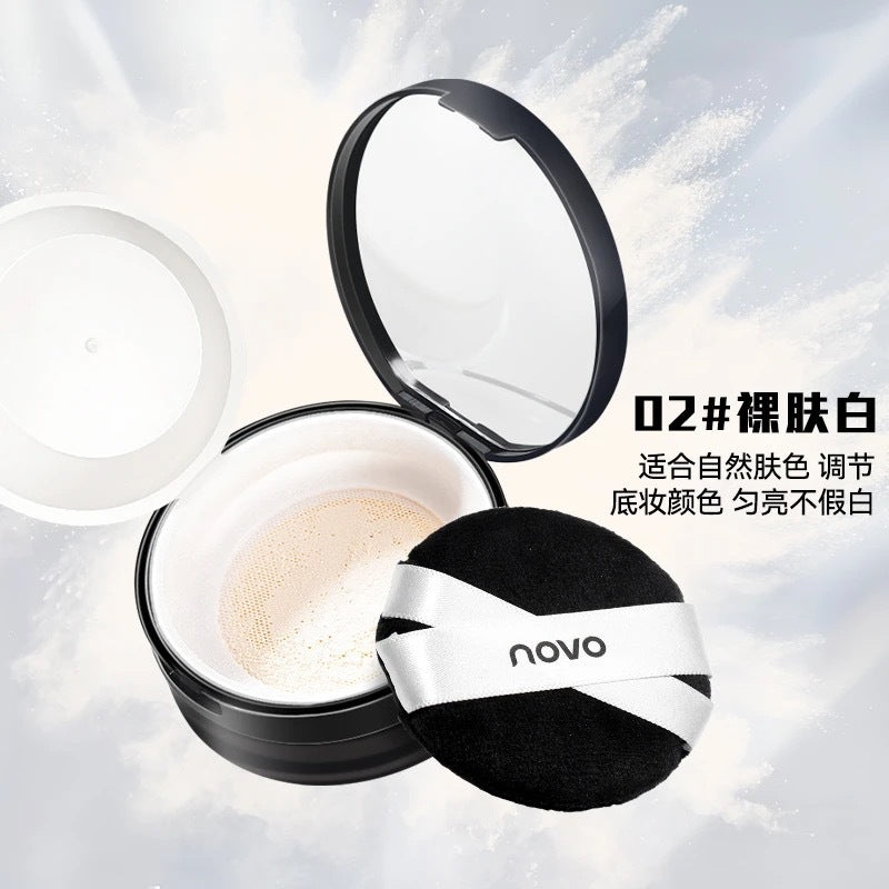 Novo soft focus seamless setting powder - oil control, long-lasting, waterproof, sweat-proof, non-caking, flawless finish - perfect for students