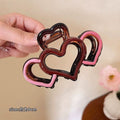 Korean style elegant hollow heart hair clip for women, 2025 new arrival, large claw clip for thick hair, ponytail holder, back of head hair styling tool