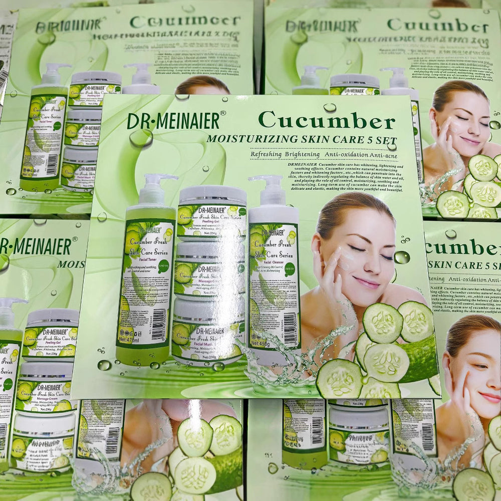cucumber beauty salon skincare set - 5-piece massage skincare kit - wholesale for export