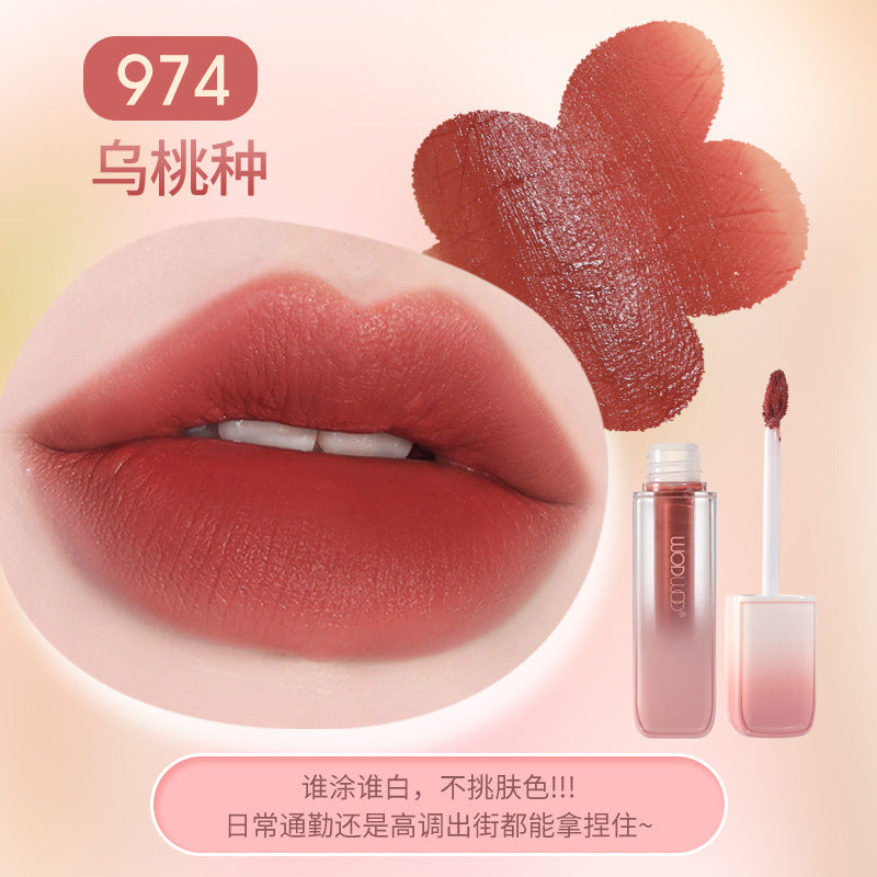 Wodwod velvet mist impression long-lasting color lip glaze velvet matte matte low saturation waterproof not easy to stick cup nude lipstick