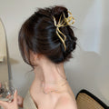 Ins cold style butterfly metal elegant hair clip for women spring and summer classy shark clip hair volume and back of head gripper