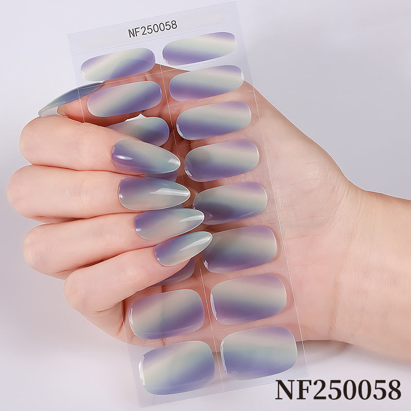 Zhengxiang european and american leopard print gel manicure stickers waterproof cross-border french semi-cured nail stickers uv gel nail