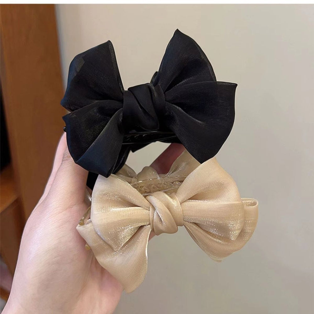 Sweet black bows ball head clip popular new arrivalelegant hair clip female back of head clip headwear clip