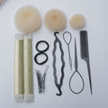 Factory direct sales hair curler suit donut ball hair accessories headwear snap ring flower bud simple braids